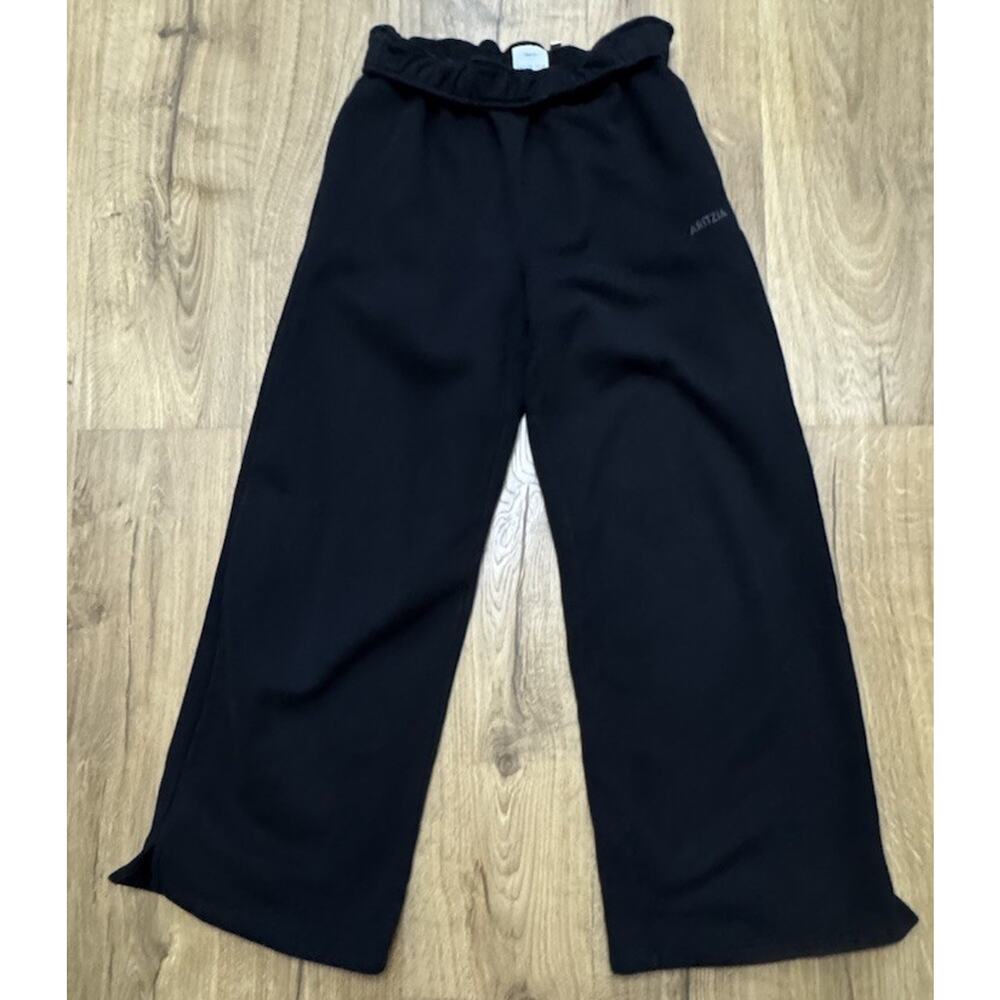 Aritzia Cozy Sweatfleece Mega Baggy Fold Sweatpants Women’s XS Black Wide Leg - Picture 3 of 11